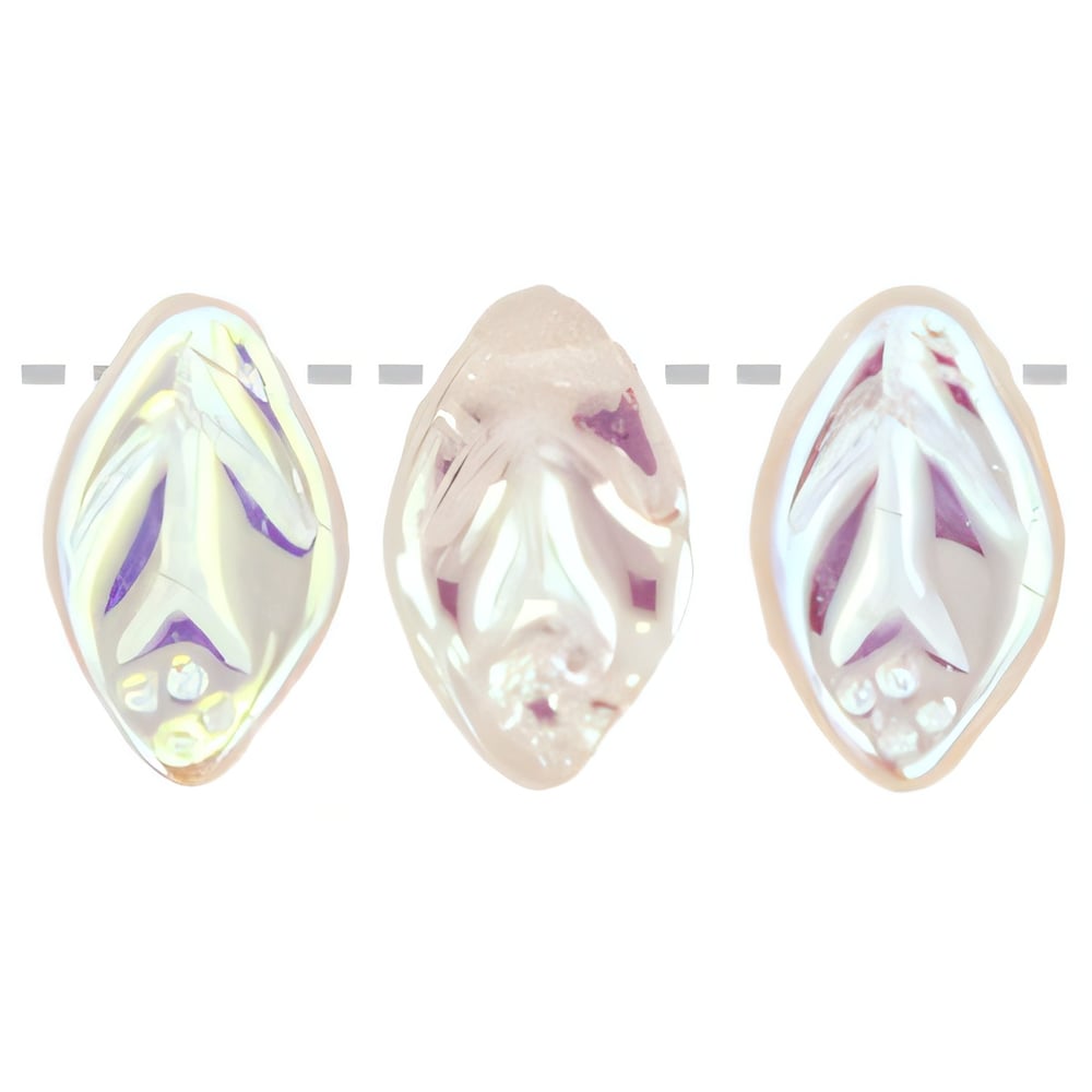 Czech Leaves 12 x 7mm Rosaline AB (25pcs)