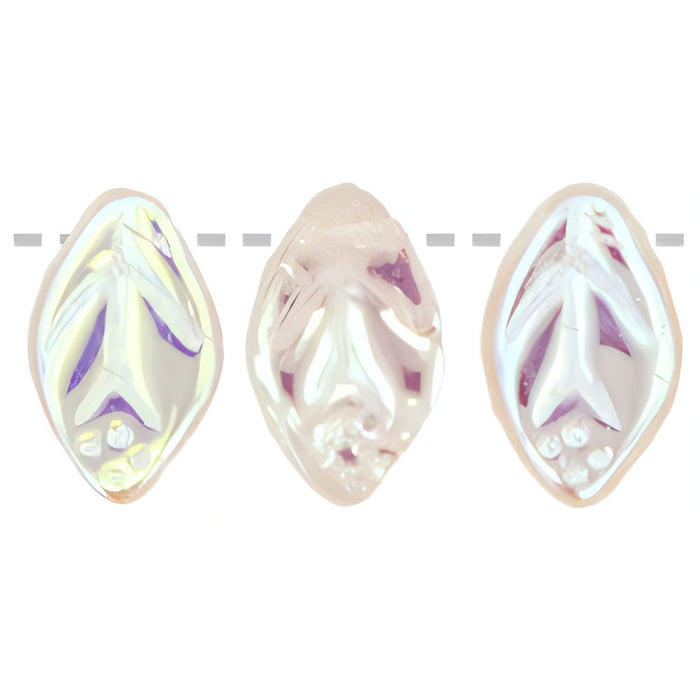 Czech Leaves 12 x 7mm Rosaline AB (25pcs)