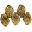 Czech Leaves 14 x 9mm Luster - Transparent Gold/Smokey Topaz (25pcs)