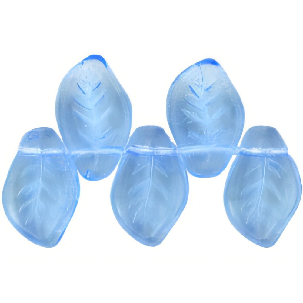 Czech Leaves 14 x 9mm Lt Sapphire (25pcs)