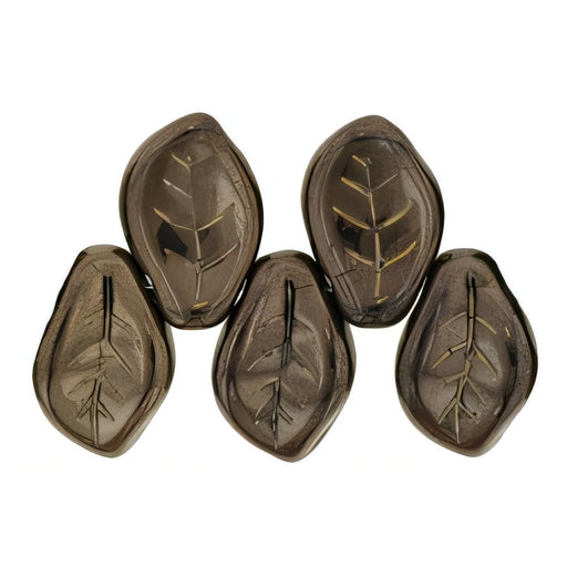 Czech Leaves 14 x 9mm Chocolate Bronze (25pcs)