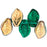 Czech Leaves 14 x 9mm: Bronze - Emerald (25pcs)