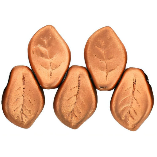 Czech Leaves 14 x 9mm Matte - Metallic Copper (25pcs)