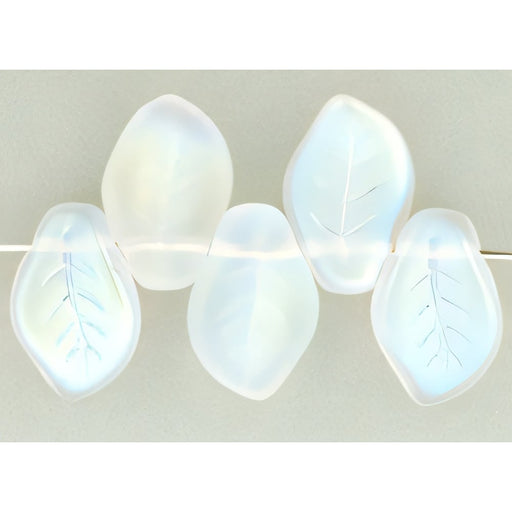 Czech Leaves 14 x 9mm Matte - Crystal AB (25pcs)