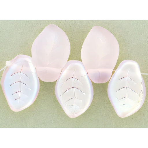 Czech Leaves 14 x 9mm Matte - Rosaline AB (25pcs)