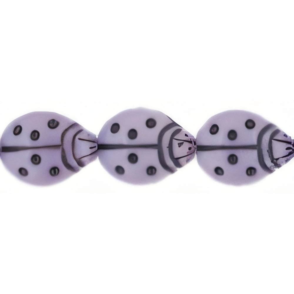 Czech Ladybugs 14 x 11mm Opaque Lavender (25pcs)