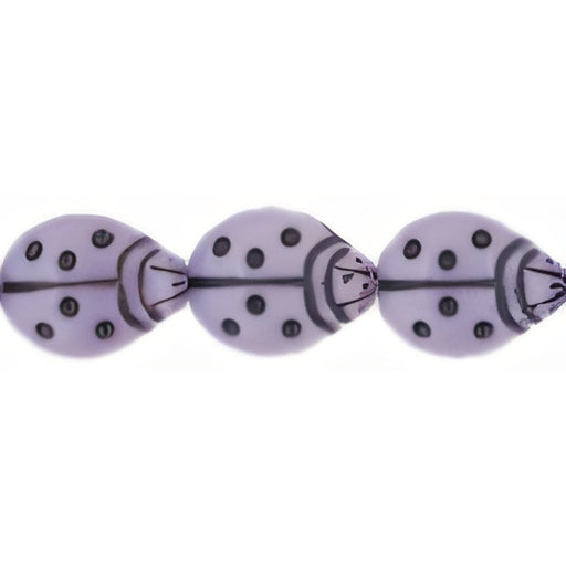 Czech Ladybugs 14 x 11mm Opaque Lavender (25pcs)