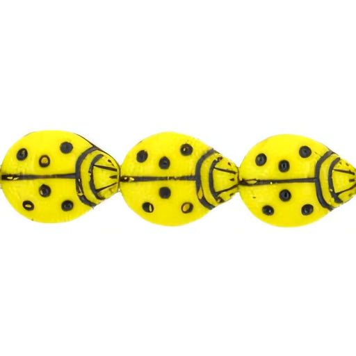 Czech Ladybugs 14 x 11mm Opaque Yellow (25pcs)