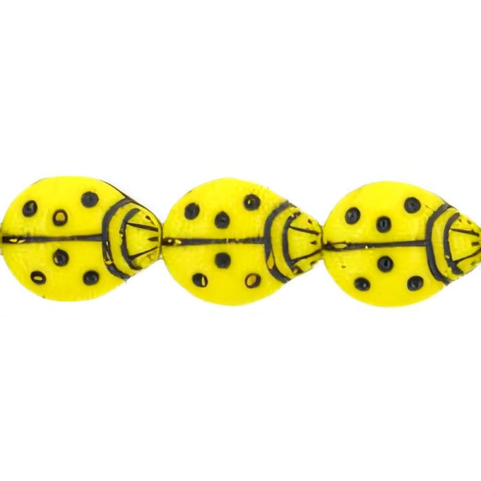 Czech Ladybugs 14 x 11mm Opaque Yellow (25pcs)