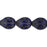 Czech Ladybugs 9 x 7mm Tanzanite - Black Inlay (25pcs)