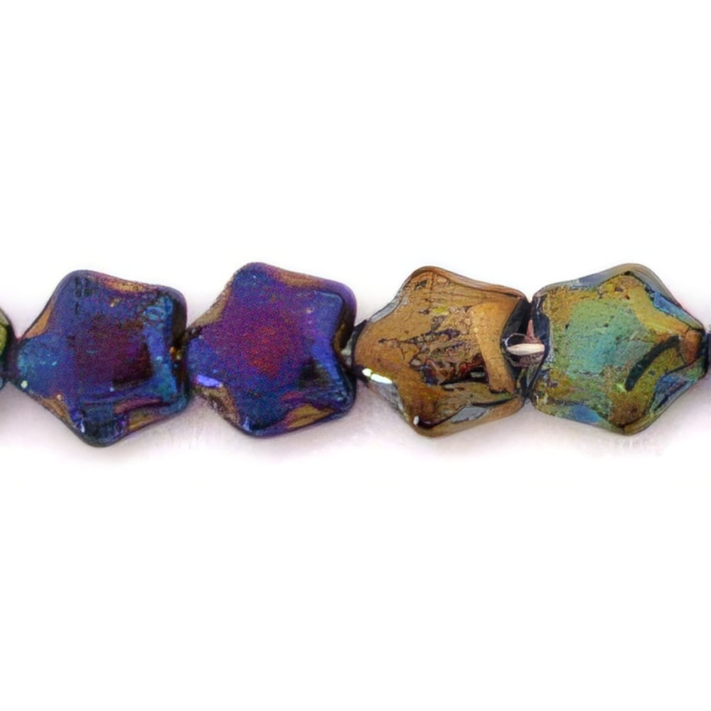 Czech Stars 6mm Iris - Blue (50pcs)