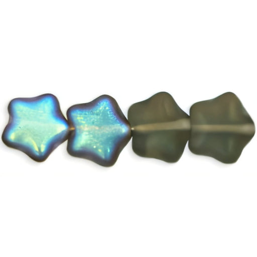 Czech Stars 8mm Matte - Black Diamond AB (25pcs)