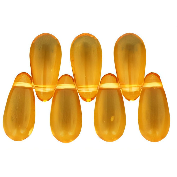 Czech Tear Drops 10 x 5mm Med Topaz (50pcs)