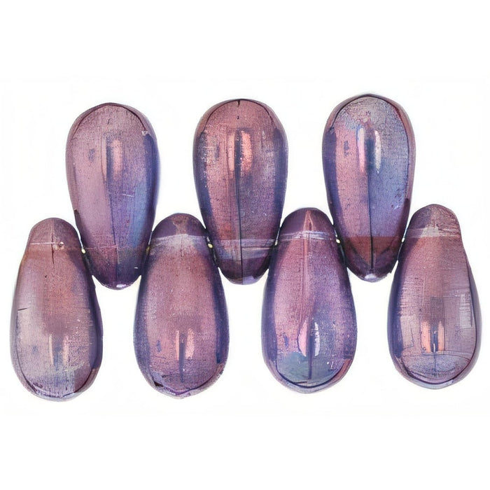 Czech Tear Drops 10 x 5mm Luster - Transparent Denim Blue (50pcs)