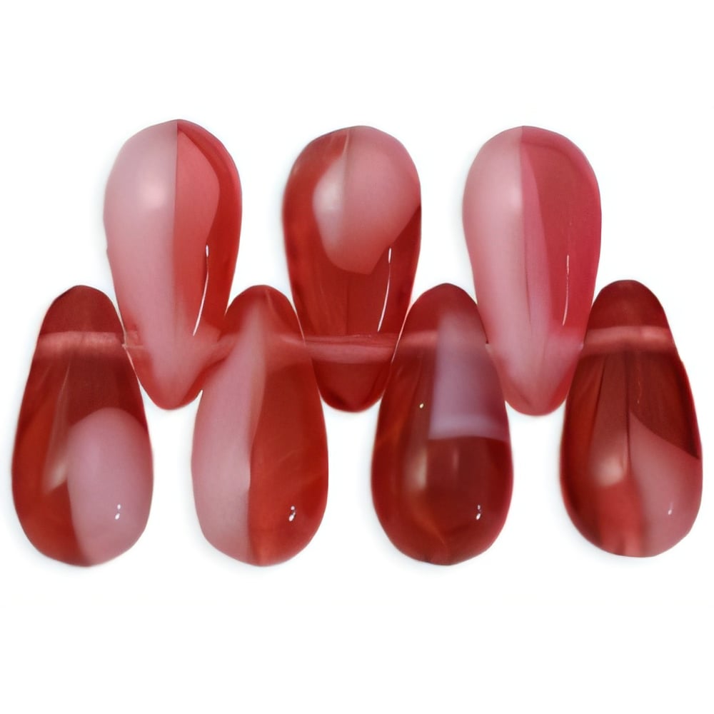 Czech Tear Drops 10 x 5mm: Pearl/Fuchsia (50pcs)