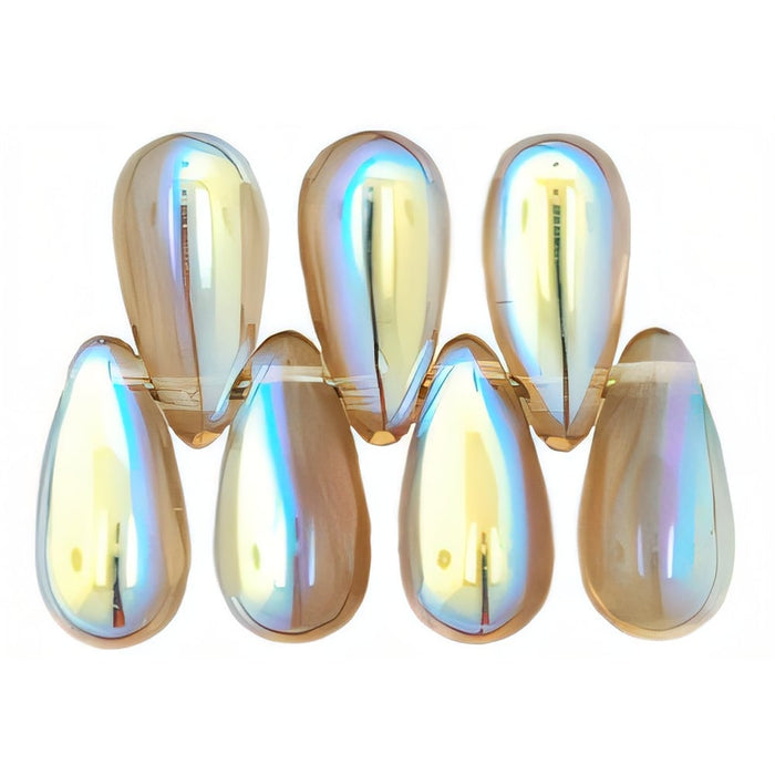 Czech Tear Drops 10 x 5mm Smoky Topaz AB (50pcs)