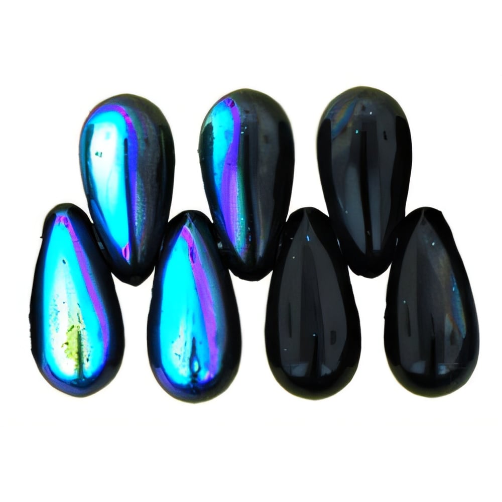 Czech Tear Drops 10 x 5mm Jet AB (50pcs)