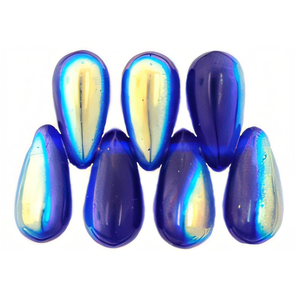 Czech Tear Drops 10 x 5mm Cobalt AB (50pcs)