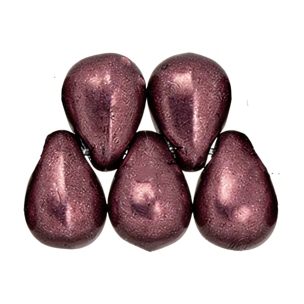 Czech Tear Drops 6 x 4mm ColorTrends: Saturated Metallic Red Pear