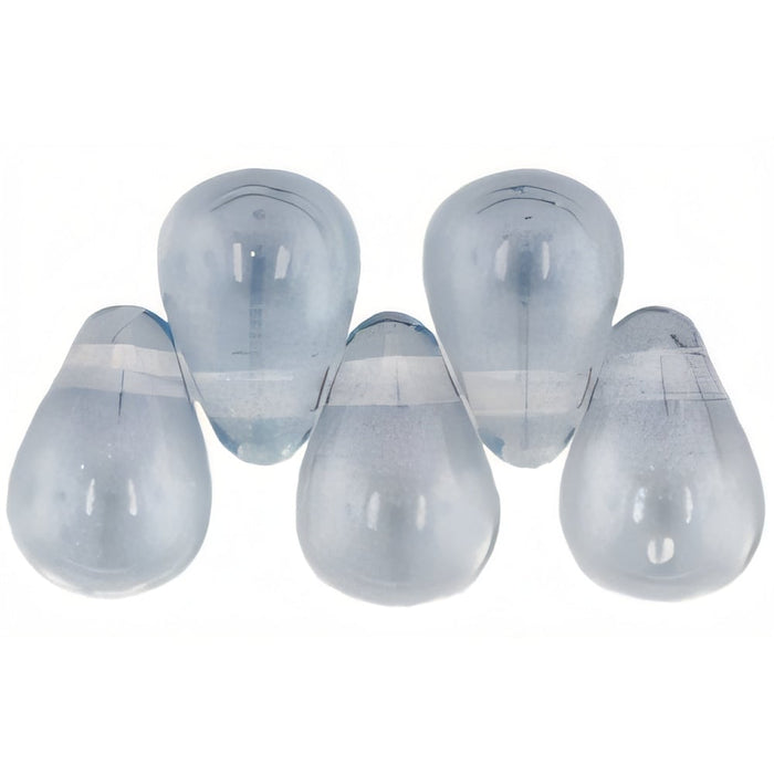 Czech Tear Drops 6 x 4mm Luster - Transparent Blue