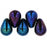Czech Tear Drops 6 x 4mm Iris - Blue