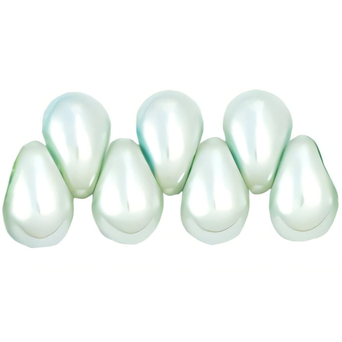 Czech Tear Drops 6 x 4mm Pearl - Baby Blue