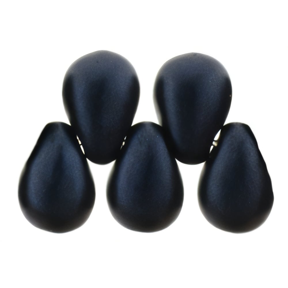 Czech Tear Drops 6 x 4mm Metallic Suede - Dk Blue