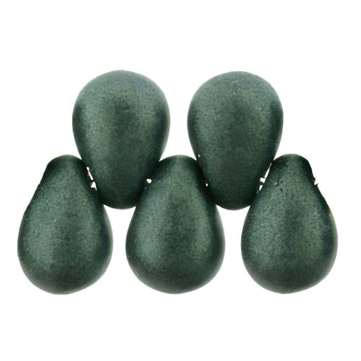 Czech Tear Drops 6 x 4mm Metallic Suede - Dk Forest