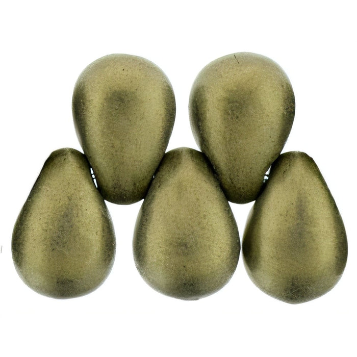 Czech Tear Drops 6 x 4mm Metallic Suede - Gold
