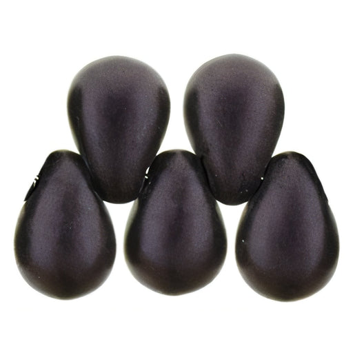 Czech Tear Drops 6 x 4mm Metallic Suede - Dk Plum