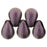 Czech Tear Drops 6 x 4mm Metallic Suede - Pink