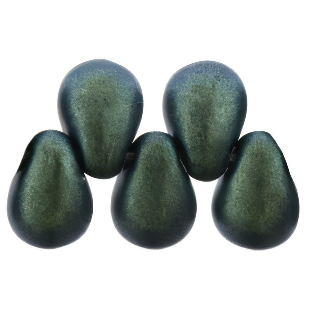Czech Tear Drops 6 x 4mm Polychrome - Aqua Teal