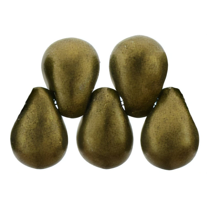 Czech Tear Drops 6 x 4mm Chrome - Antique Gold