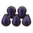 Czech Tear Drops 6 x 4mm Chrome - Purple