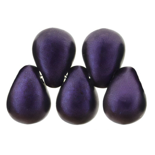 Czech Tear Drops 6 x 4mm Chrome - Purple