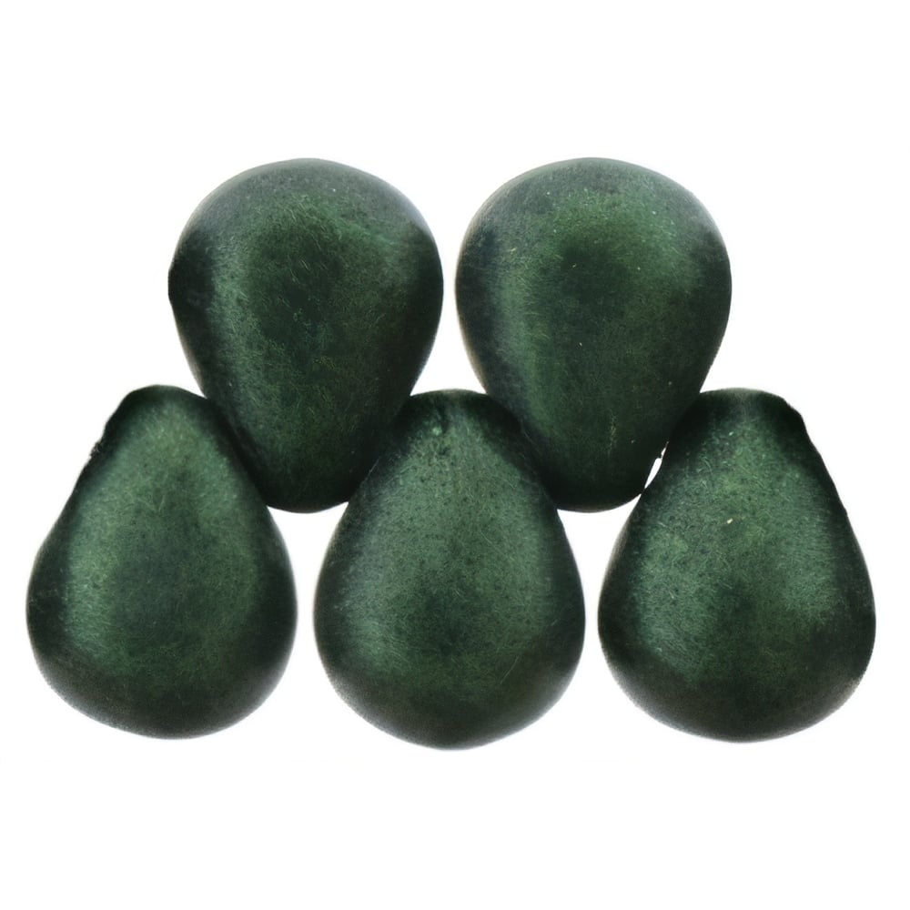 Czech Tear Drops 6 x 4mm Chrome - Emerald Green