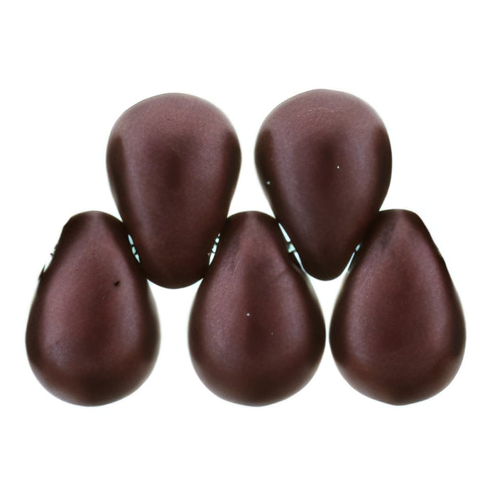 Czech Tear Drops 6 x 4mm Chrome - Copper Rose