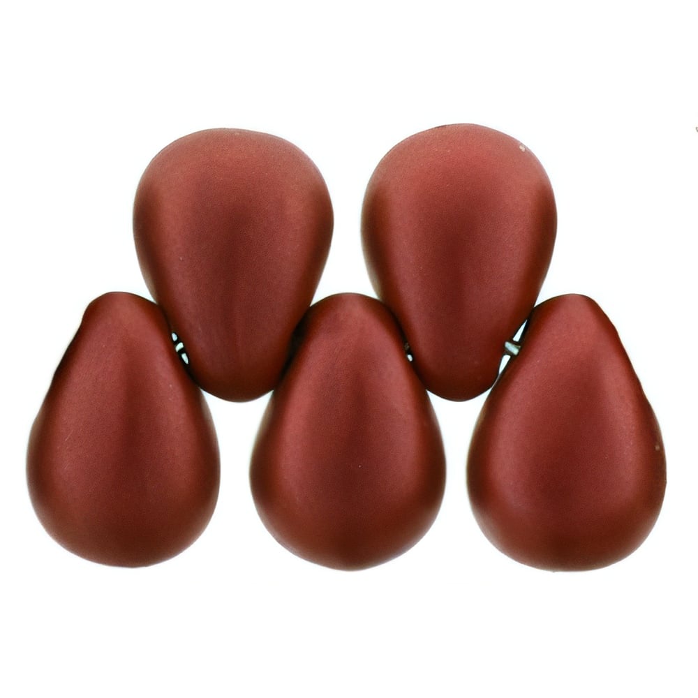 Czech Tear Drops 6 x 4mm Matte - Metallic Lava