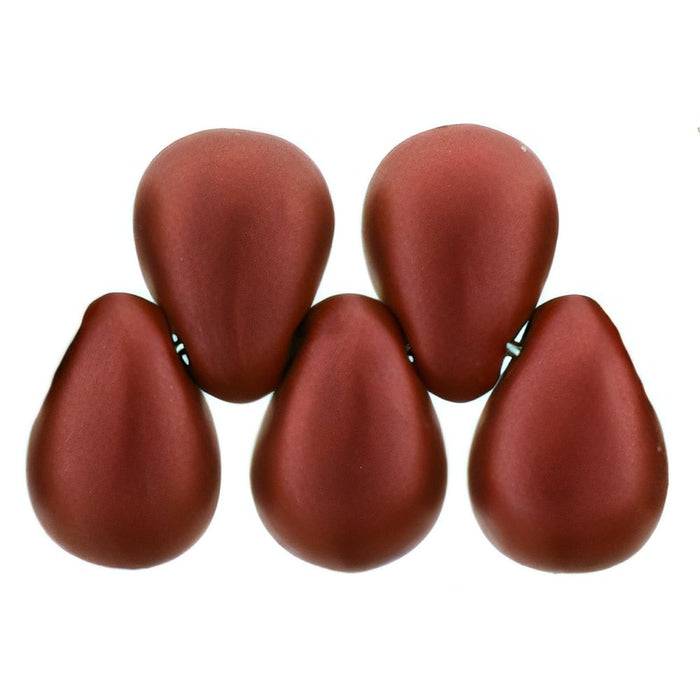 Czech Tear Drops 6 x 4mm Matte - Metallic Lava