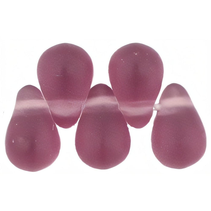 Czech Tear Drops 6 x 4mm Matte - Med Amethyst