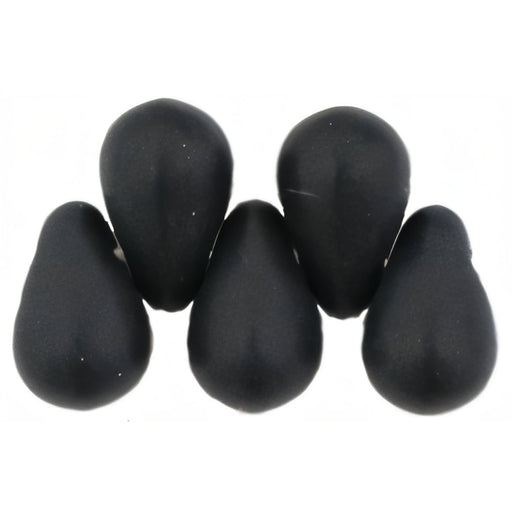 Czech Tear Drops 6 x 4mm Matte - Jet