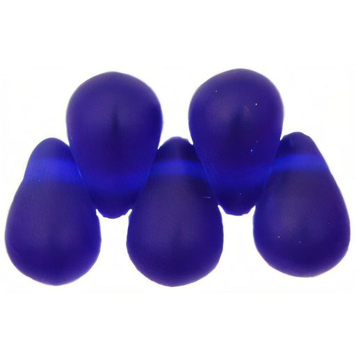 Czech Tear Drops 6 x 4mm Matte - Cobalt