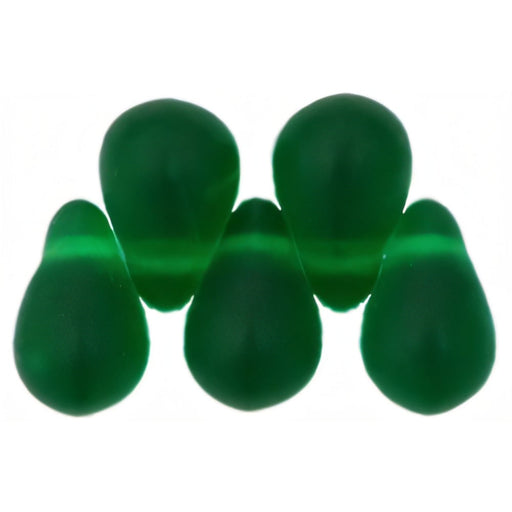 Czech Tear Drops 6 x 4mm Matte - Green Emerald