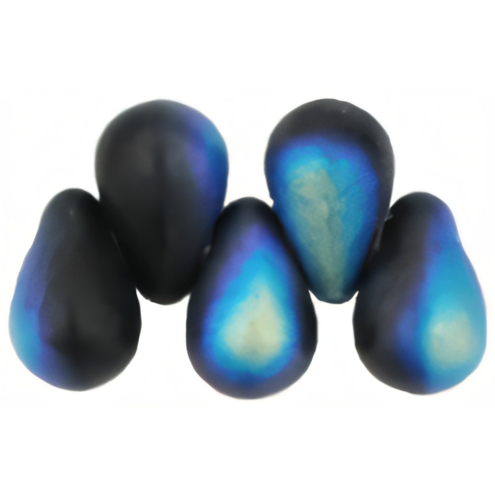 Czech Tear Drops 6 x 4mm Matte - Jet AB
