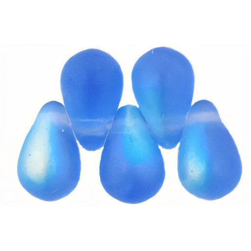 Czech Tear Drops 6 x 4mm Matte - Sapphire AB
