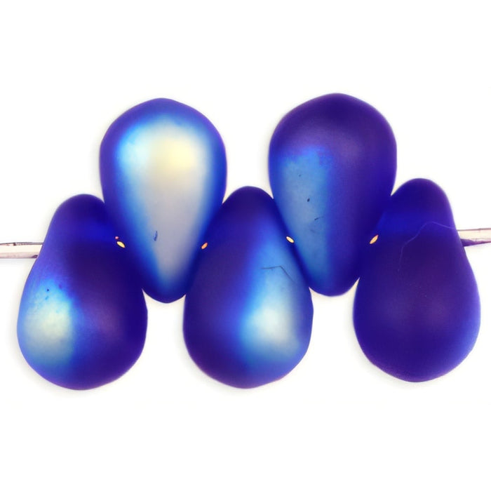 Czech Tear Drops 6 x 4mm Matte - Cobalt AB