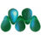 Czech Tear Drops 6 x 4mm Matte - Green Emerald AB