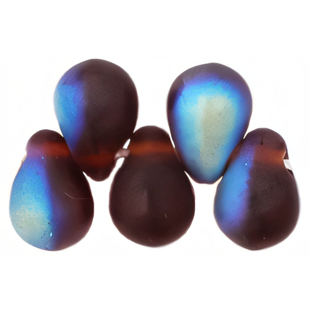 Czech Tear Drops 6 x 4mm Matte - Ruby AB