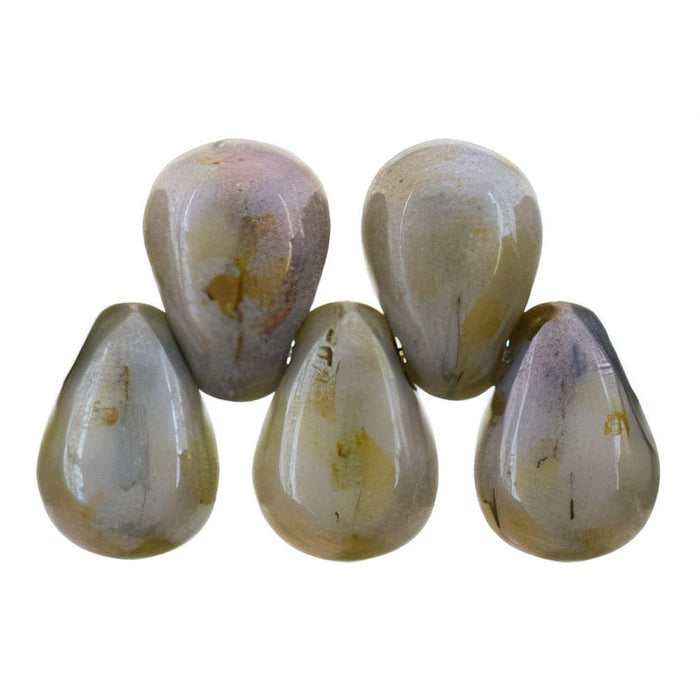 Czech Tear Drops 6 x 4mm Luster - Opaque Green