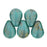 Czech Tear Drops 6 x 4mm Pink/Topaz Luster - Turquoise